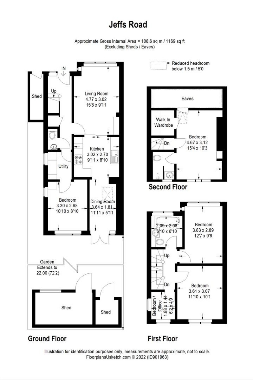 Floorplans For Jeffs Road, Cheam, Sutton