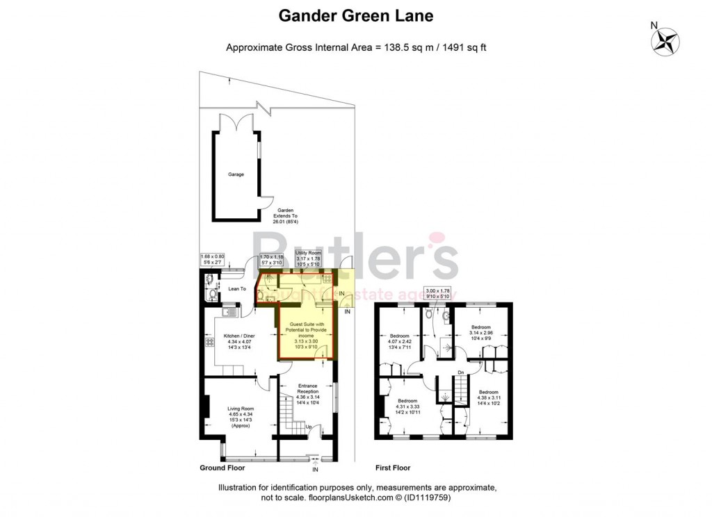 Floorplans For Gander Green Lane, Cheam, Sutton