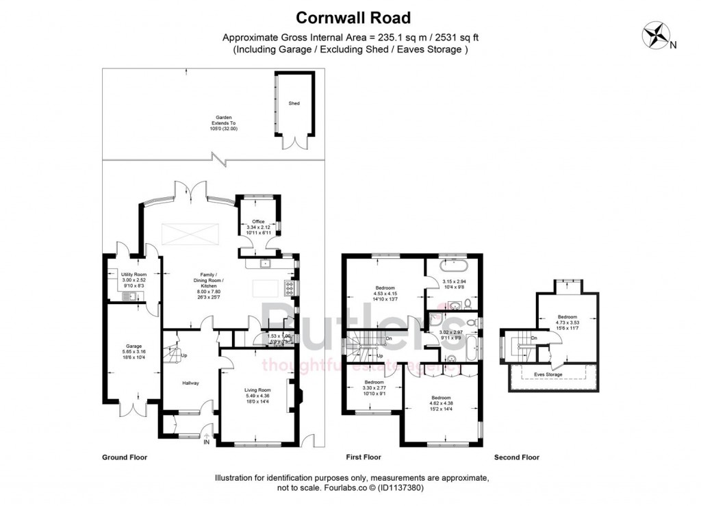 Floorplans For Cornwall Road, Cheam, Sutton